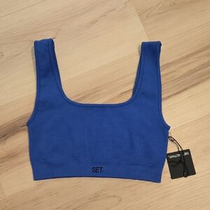 NWT SET Active SculptFlex Box Cut Bra, Cobalt/Onyx, Size Small